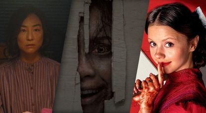 (From L to R) Greta Lee as Ann in The Last House on Netflix; Ellen Sandweiss as Cheryl Williams in Evil Dead Burn; and Mia Goth as Pearl in Pearl on Hulu