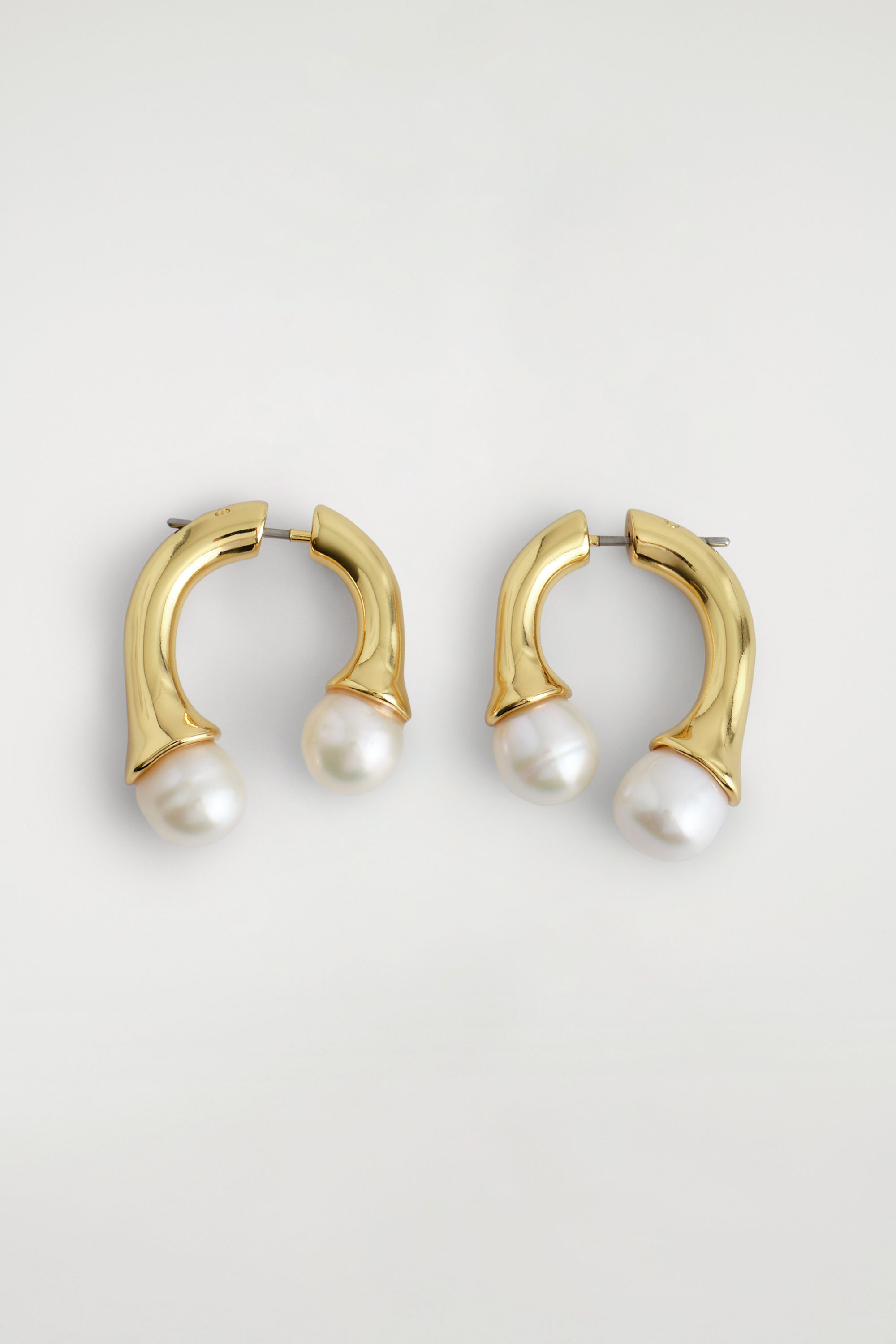 Arched Freshwater Pearl Earrings