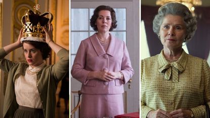 Claire Foy, Olivia Colman and Imelda Staunton in The Crown