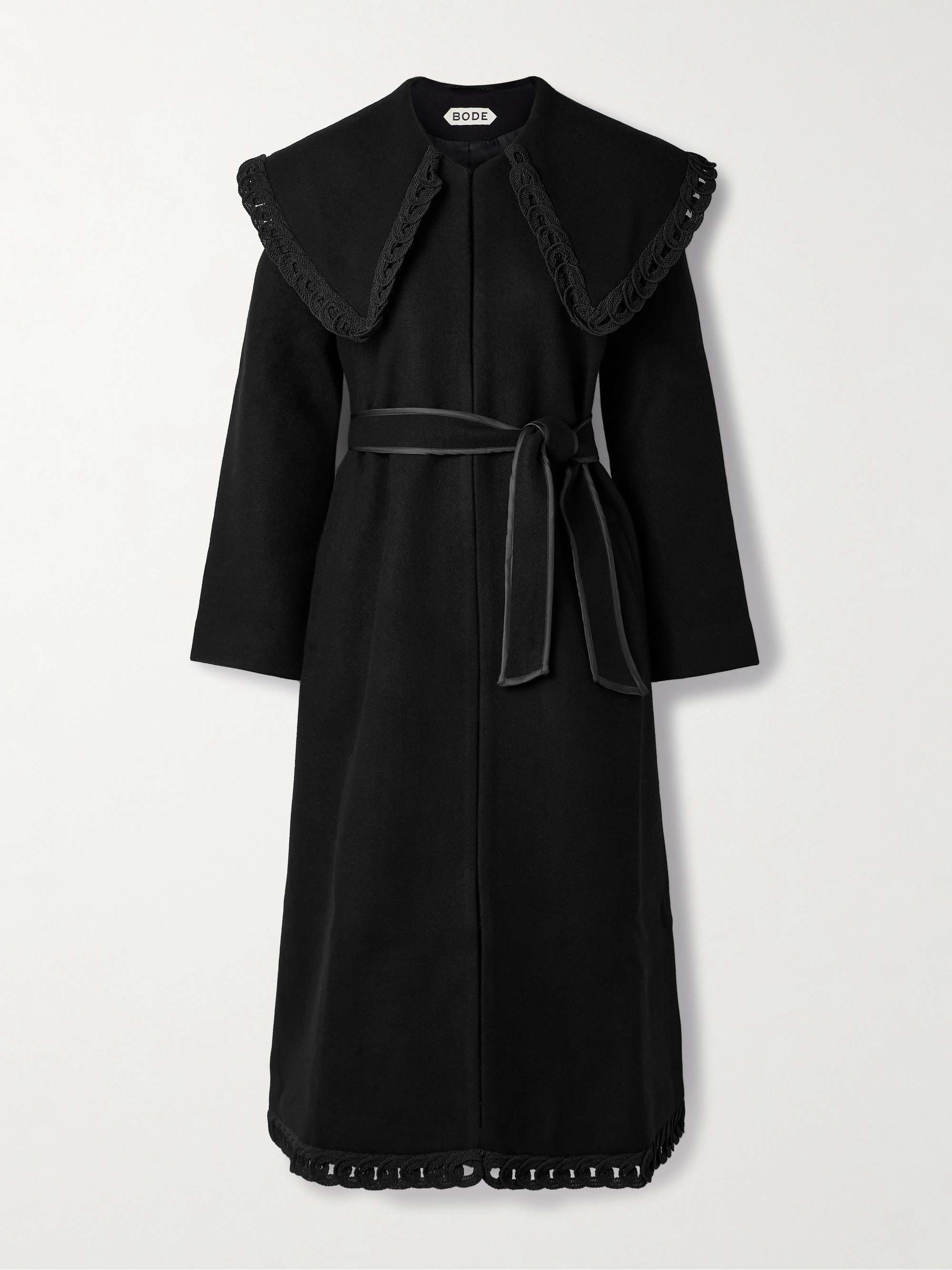 Dover Belted Embroidered Wool Coat