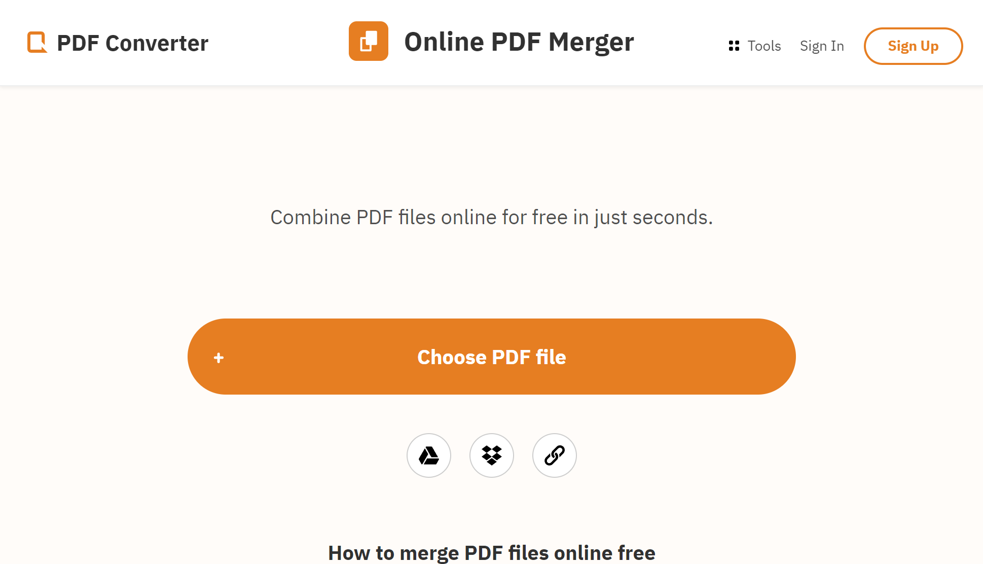 PDF Converter website screenshot