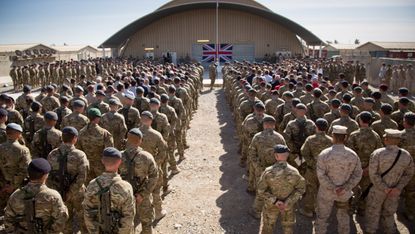 British troops line up