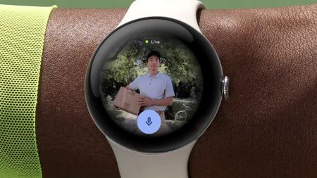 Nest Doorbell feed on Google Pixel Watch 3