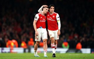 Arsenal’s Kieran Tierney (left) and Hector Bellerin