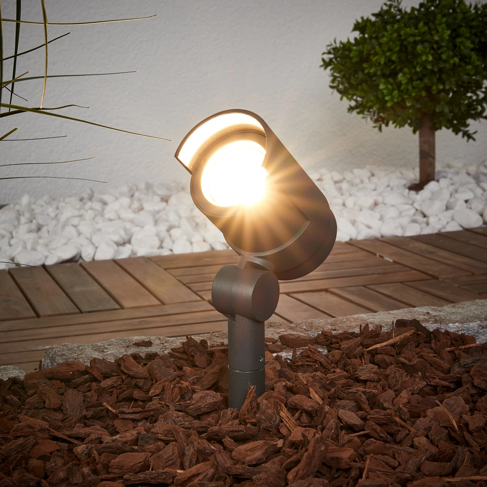 Lucande Led Ground Spike Light Beatrix, Anthracite, Aluminium, 45.7cm