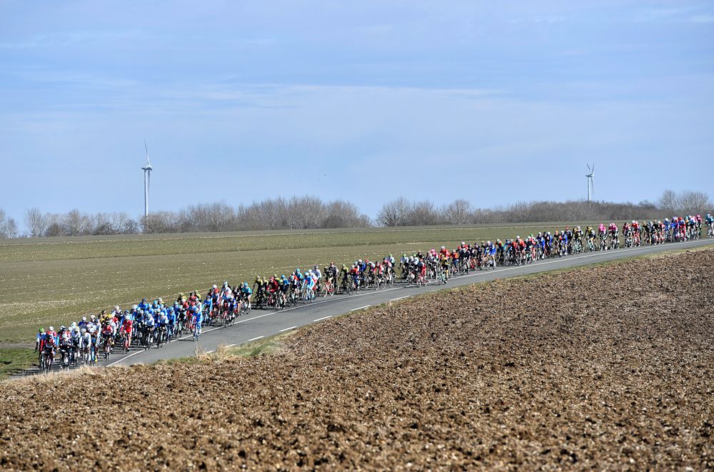 The peloton in action during stage 2 at Paris-Nice