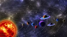 A diagram of our solar system