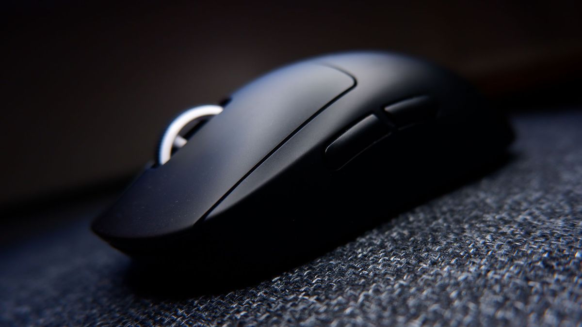Logitech G Pro X Superlight gaming mouse pictured with dark background