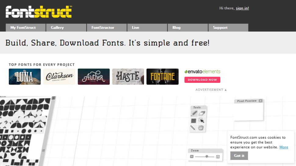 Website screenshot for FontStruct