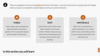 Orange Learn review: Screenshot of introductory page