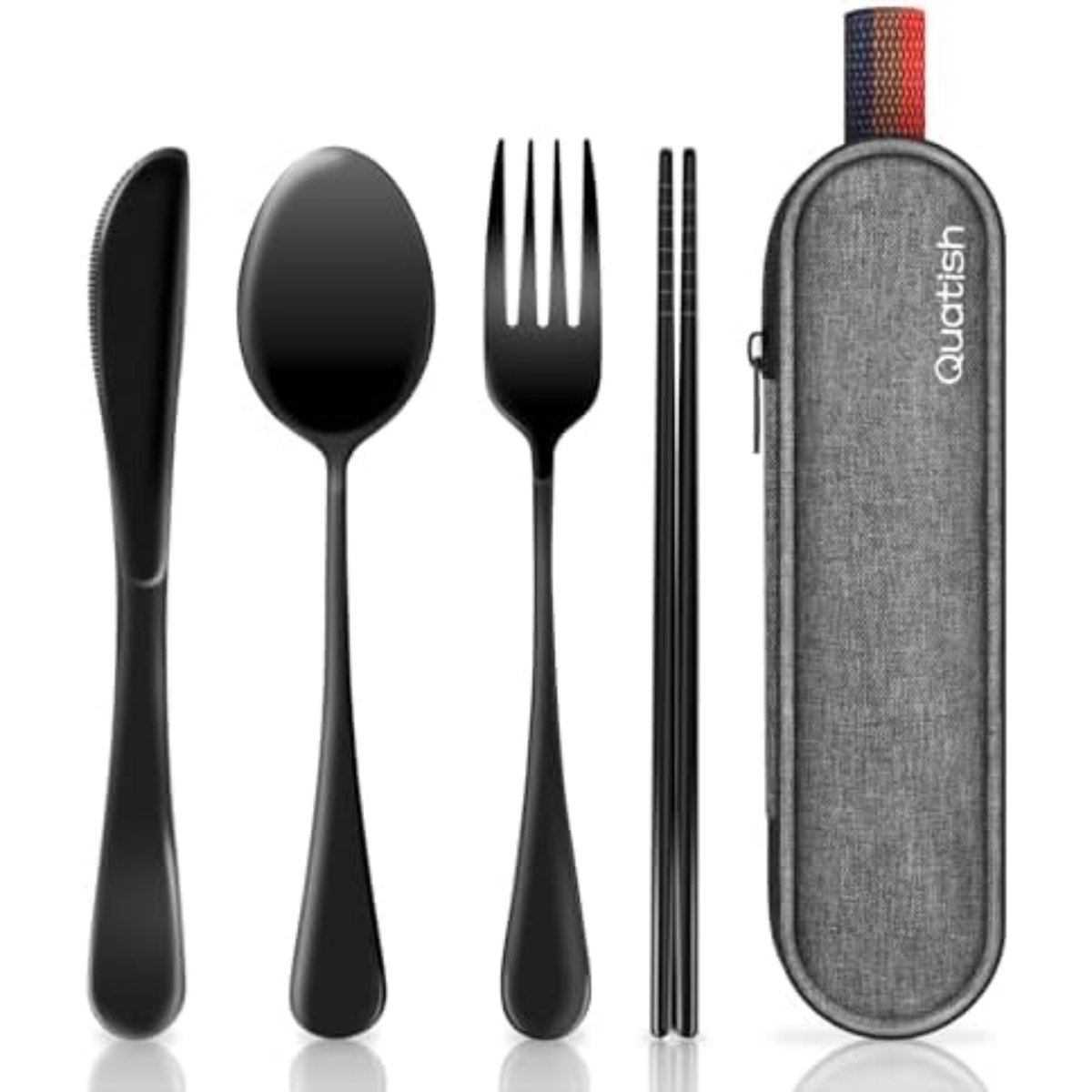 Toccoleggero Travel Utensils With Case, Portable Silverware Set for Work, Stainless Steel Reusable Travel Cutlery, Fork and Spoon Set for Camping, Picnic, Gadgets, Lunch Box for Men, Christmas Gift, Blue | Wayfair