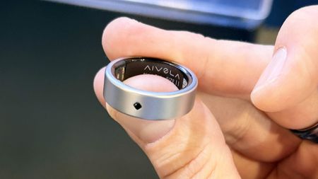 Close-up of the Aivela Ring Pro with health tracking and support for custom gesture controls at CES 2026