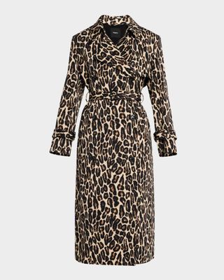 Relaxed Leopard Trench Coat