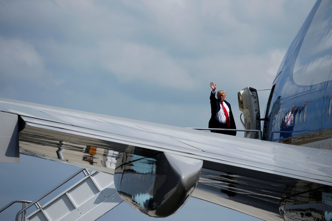 President Trump on Air Force One.