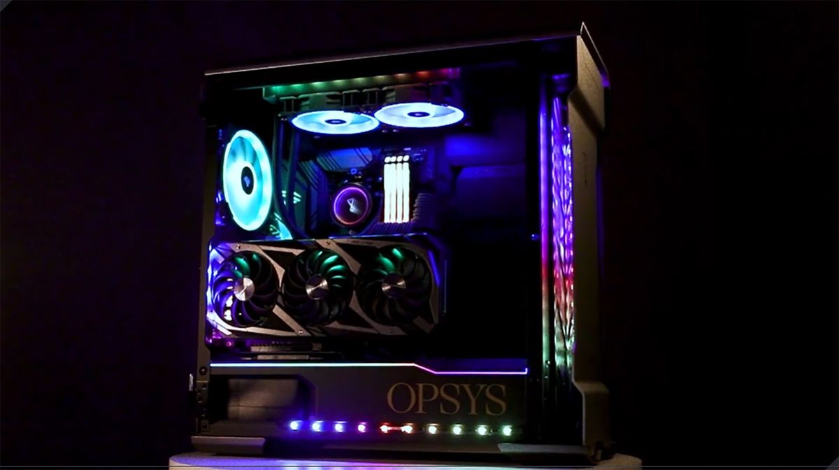 OPSYS gaming PC with RGB lighting 