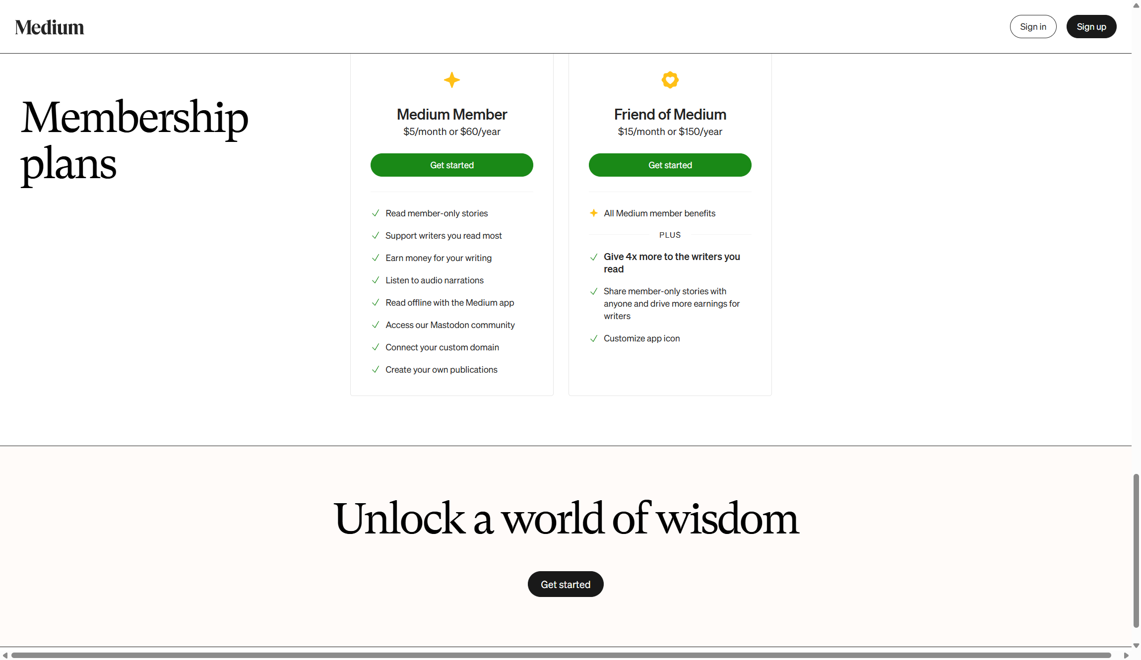Medium plans