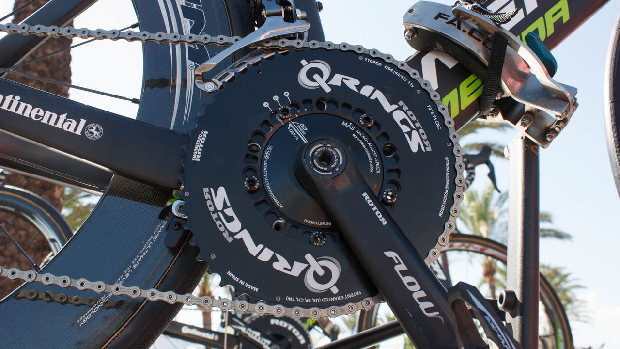 This is Ilia Koshevoy's spare bike. That's a 54t Rotor Q-Ring (Matthew Allen / Immediate Media)