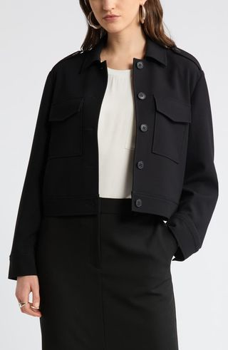 Crop Button Front Jacket