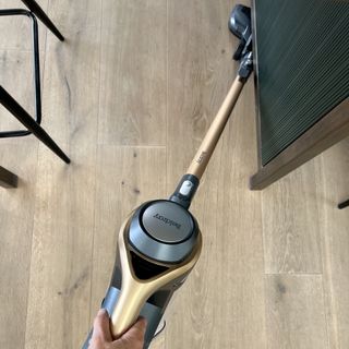 cordless vacuum being tested