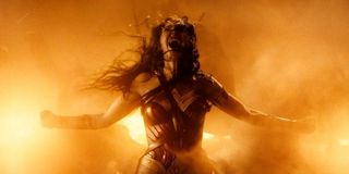 Gal Gadot at the end of Wonder Woman