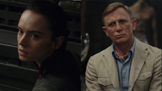 Daisy Ridley's Rey and Daniel Craig's Blanc side by side