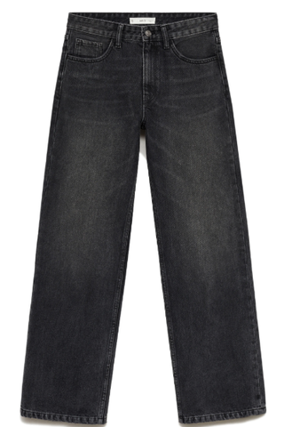 Mango Mid Rise Relaxed Straight Leg Jeans