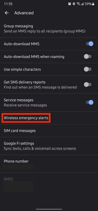 Samsung Emergency Alerts Google Messages 3