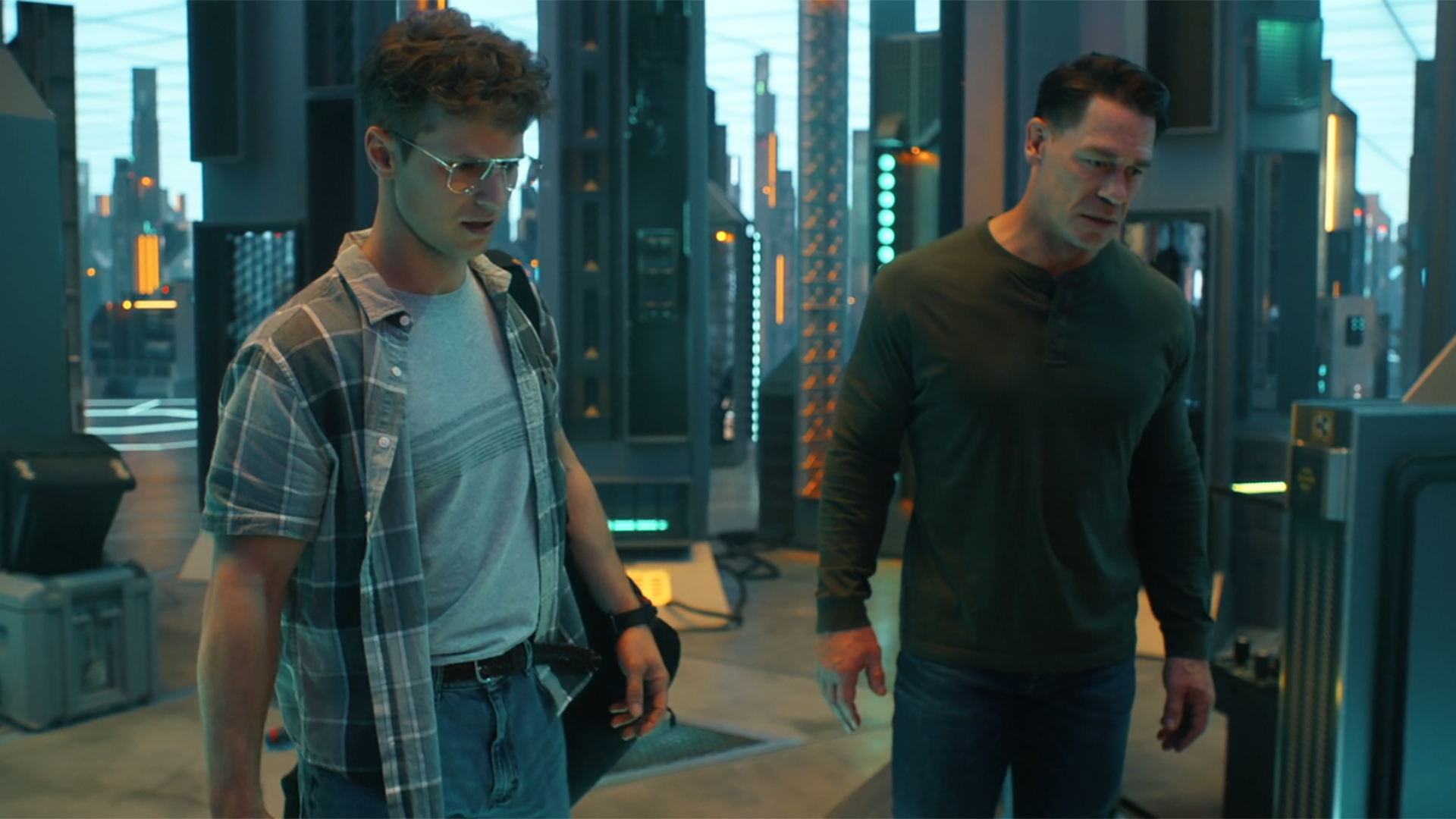 Peacemaker and Vigilante standing in Peacemaker's extra-dimensional space