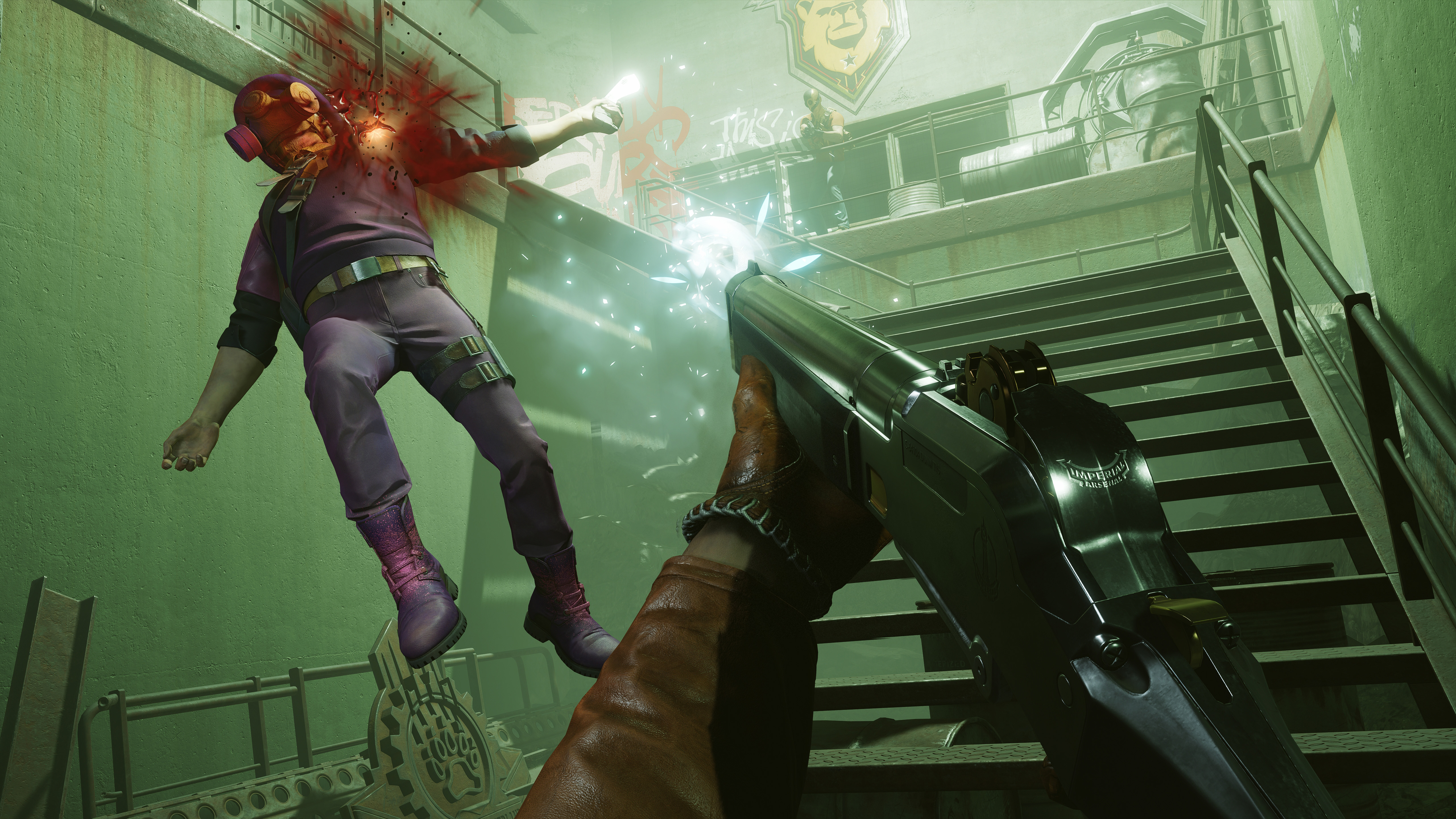 A screenshot of action in Deathloop on PS5.
