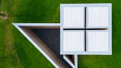 aerial of space of light pavilion at Museum SAN