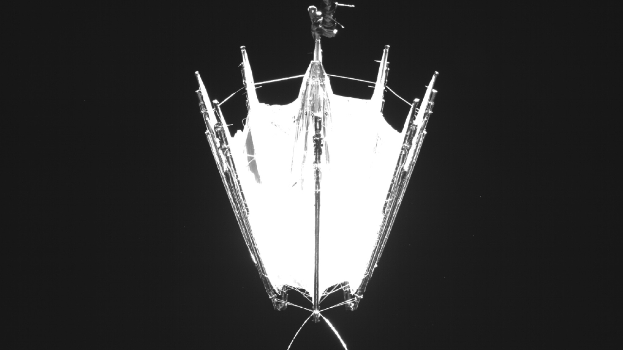 The 39-foot-wide (12 meters) antenna on Europe&#039;s Biomass forest-monitoring satellite deploys in Earth orbit.