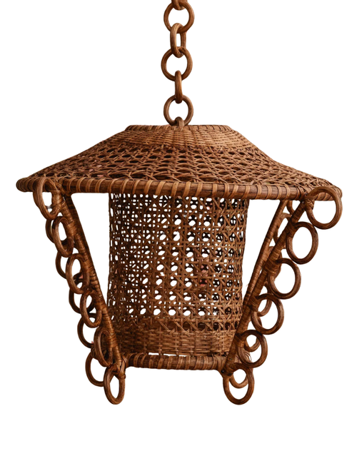 Retro Rattan Pendant Shade