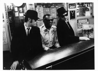 Dan Aykroyd and John Belushi with Ray Charles in The Blues Brothers