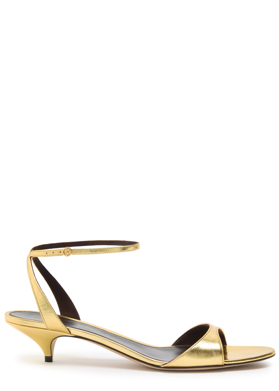 Vika Ankle Strap 35 Metallic Leather Sandals