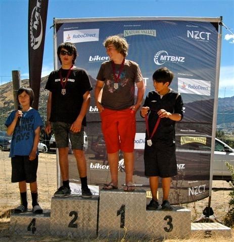 NZ MTB Downhill Cup - Queenstown U15 men's podium
