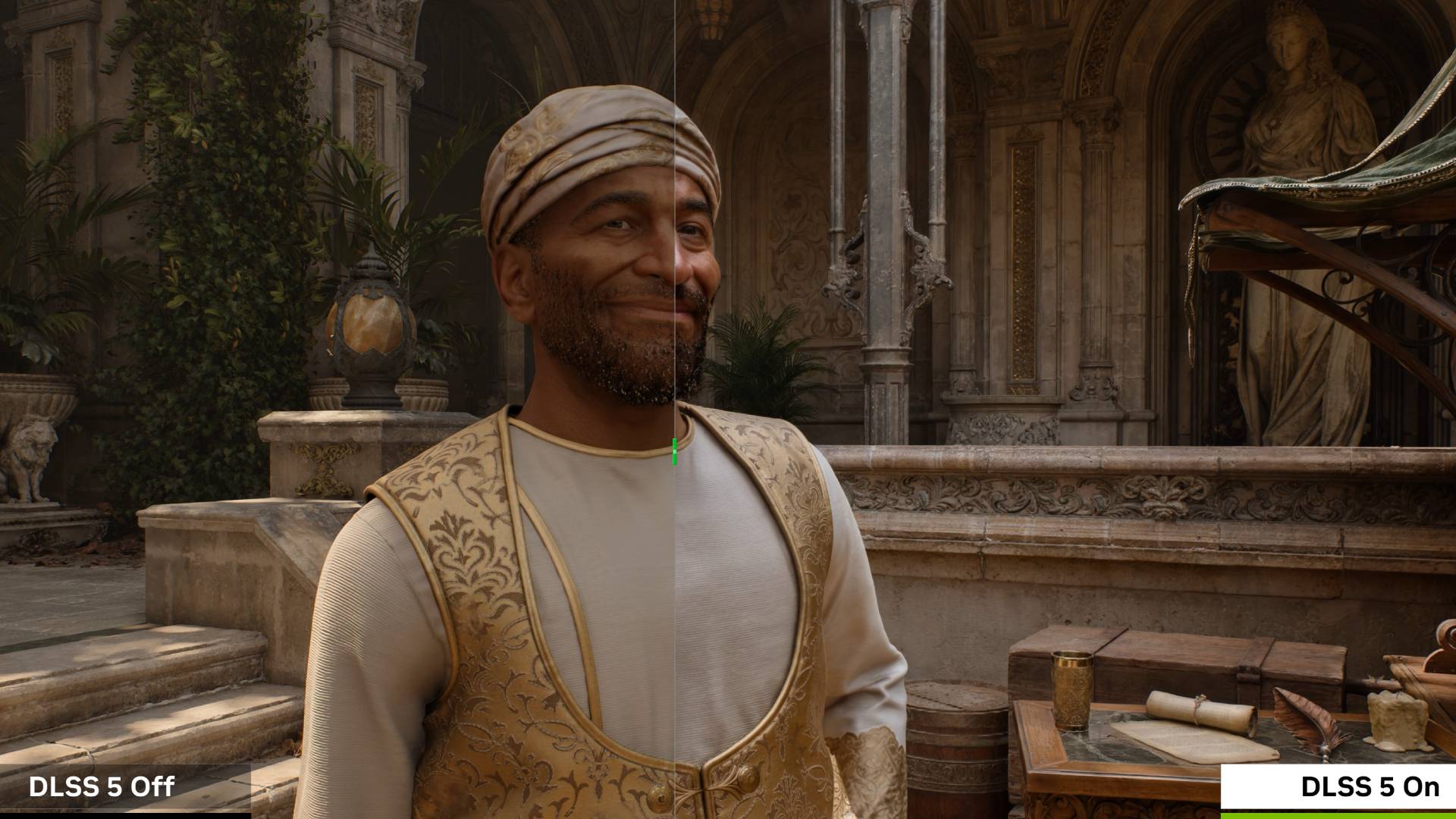 Nvidia tech demo footage featuring DLSS 5 off and on.