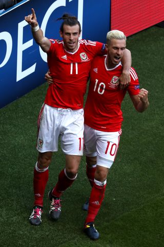 Gareth Bale (left) and Aaron Ramsey (right) are back together for Wales.