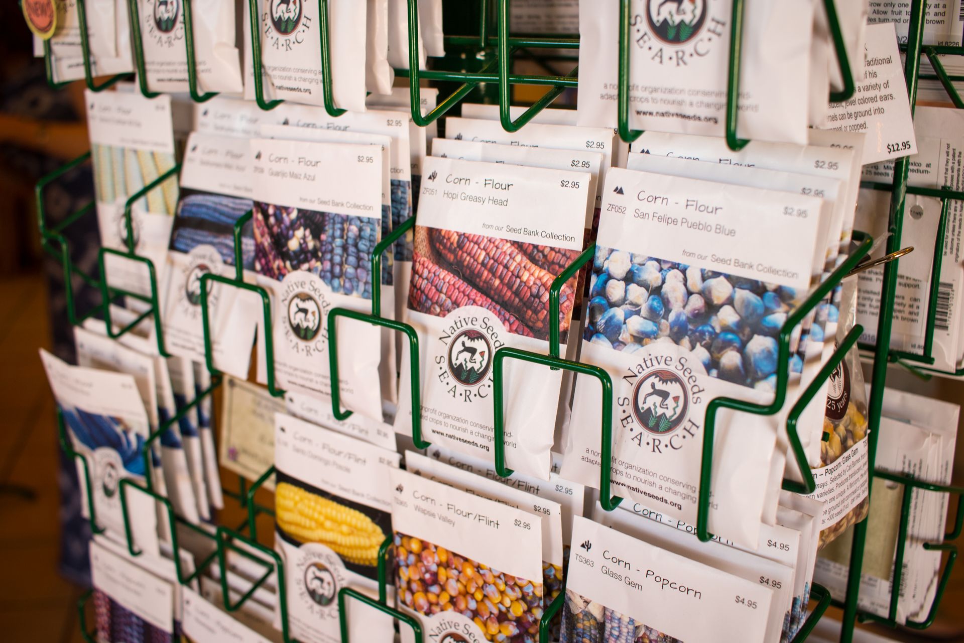 Seed packets sold at Native Seeds/SEARCH in Tucson, Arizona