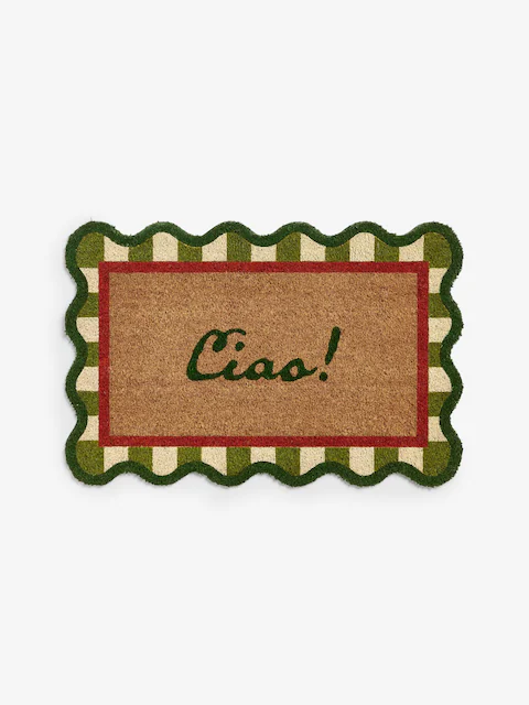 Lia Gold x Next, Lia Gold X Next Green Ciao Slogan Door Mat - Size 40x70 Cm