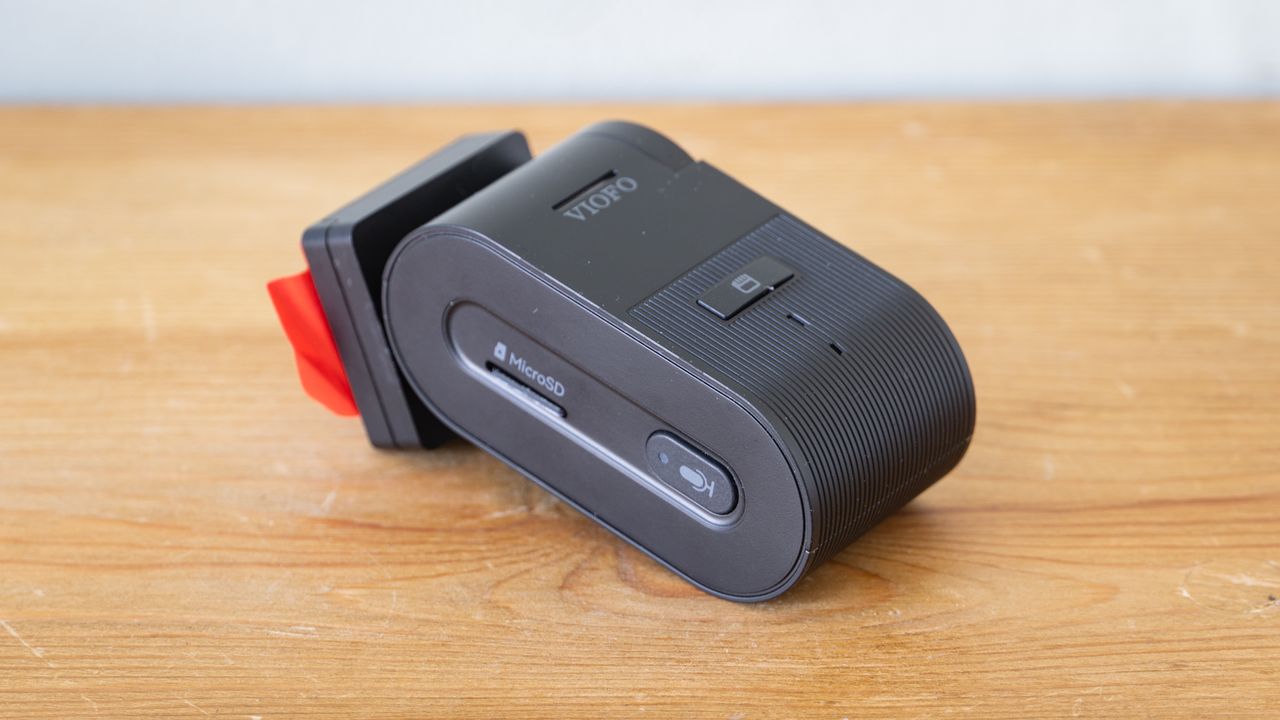 Viofo VS1 dashcam on a wooden table