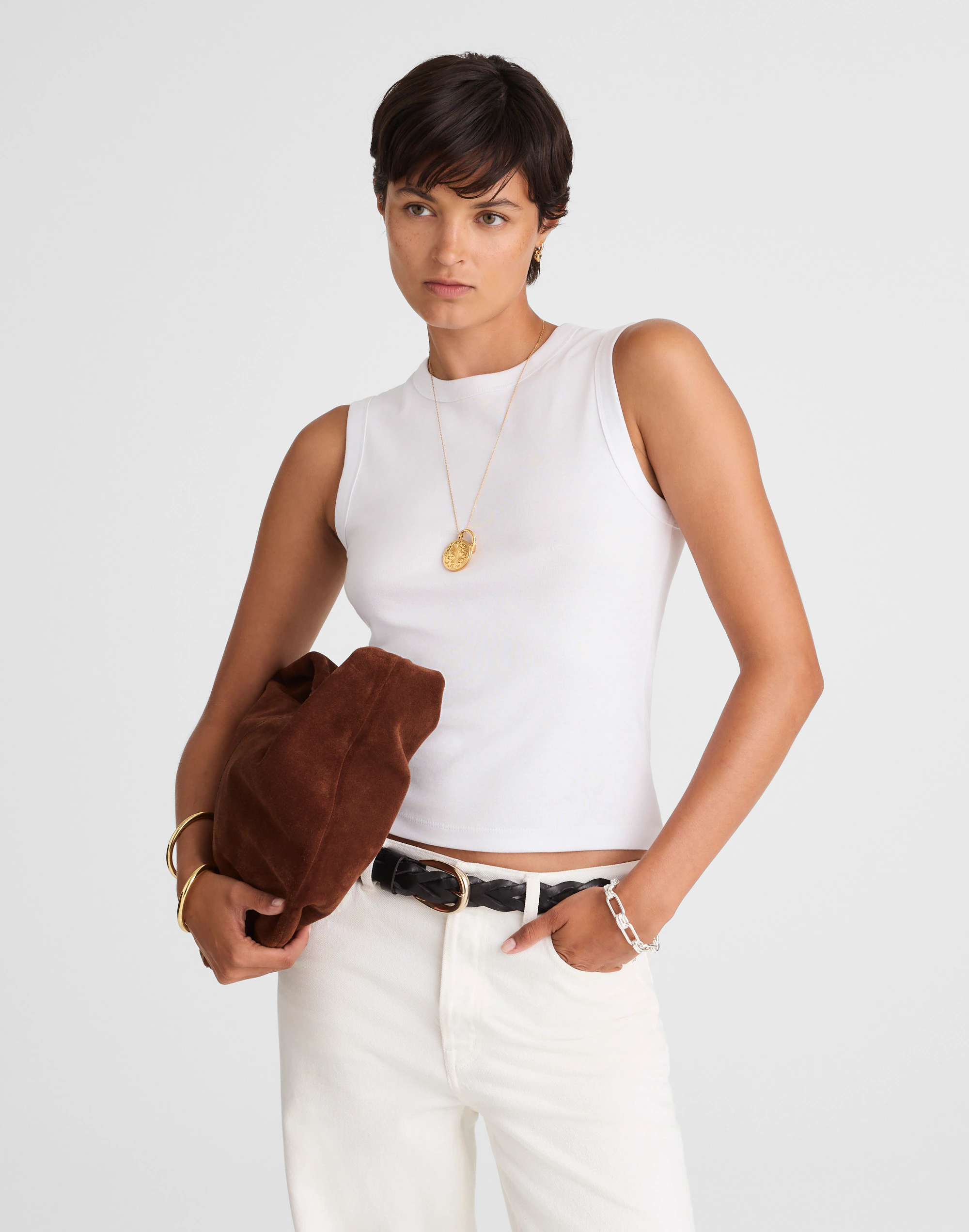 The &#039;90s Crew Neck Tank in Compact Cotton