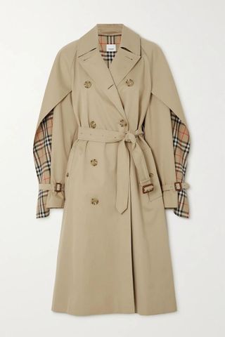BURBERRY Belted layered double-breasted cotton-gabardine trench coat