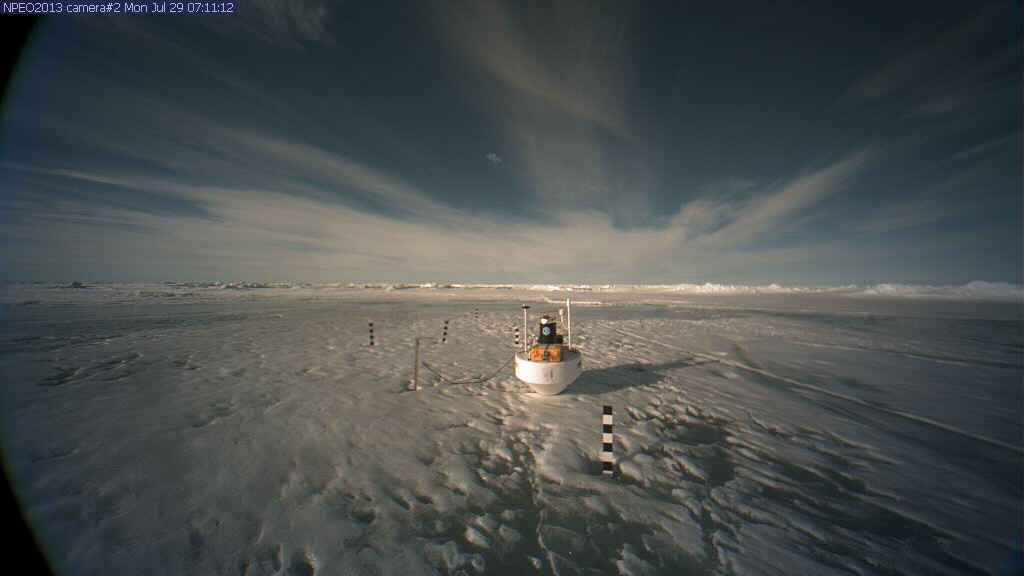 Image from one of the North Pole Environmental Observatory webcams.