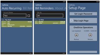 myMoney Auto Recurring, Bill Reminders and Setup
