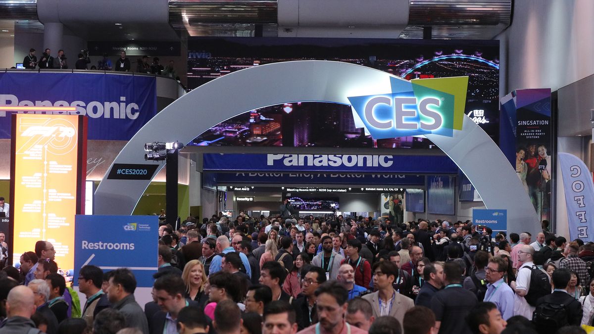 The CES 2020 show opening arch.