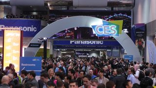 The CES 2020 show opening arch.