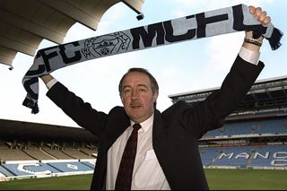 30 Dec 1996: Frank Clark the newly appointed manager of Manchester City faces the Press at Maine Road, Manchester. Mandatory Credit: Ross Kinnaird/Allsport