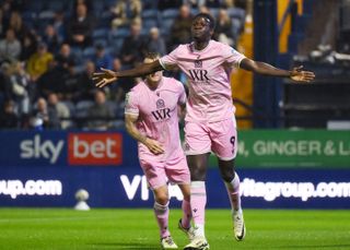 Makhtar Gueye celebrates his goal against Stockport County in the first round of the Carabao Cup