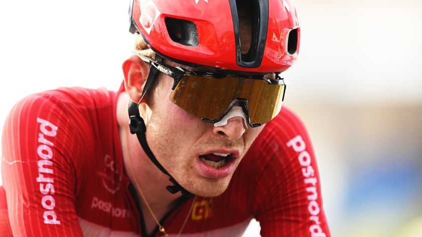 KIGALI, RWANDA - SEPTEMBER 28: Mattias Skjelmose and Team Denmark crosses the finish line on fourth place during the 98th UCI Cycling World Championships Kigali 2025, Men Elite Road Race a 267.5km race from Kigali to Kigali on September 28, 2025 in Kigali, Rwanda. (Photo by Dario Belingheri/Getty Images)