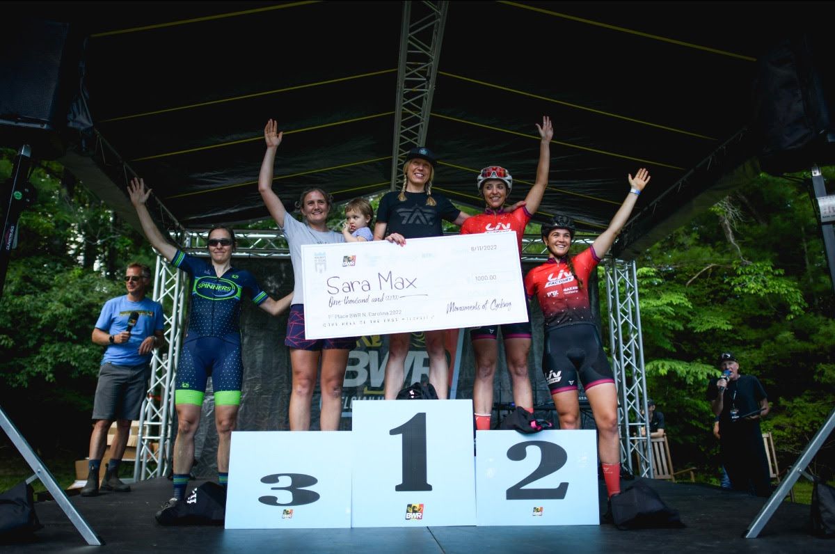 Women's podium at 2022 Belgian Waffle Ride North Carolina
